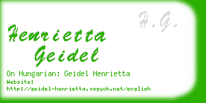 henrietta geidel business card